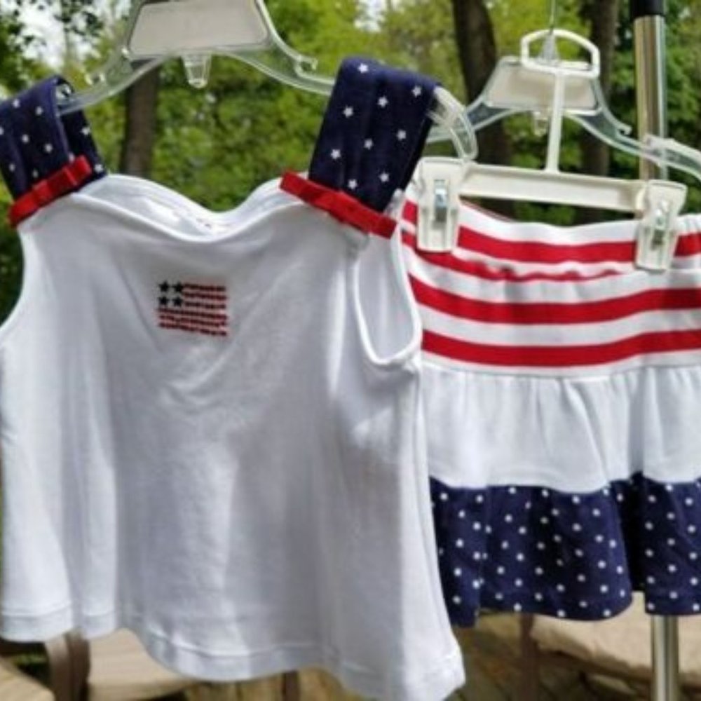 Girls sz 5T Authentic Kids 2 Piece Patriotic Skort